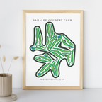 Sahalee Country Club Golf Course Prints, Washington, Golf Map Artwork