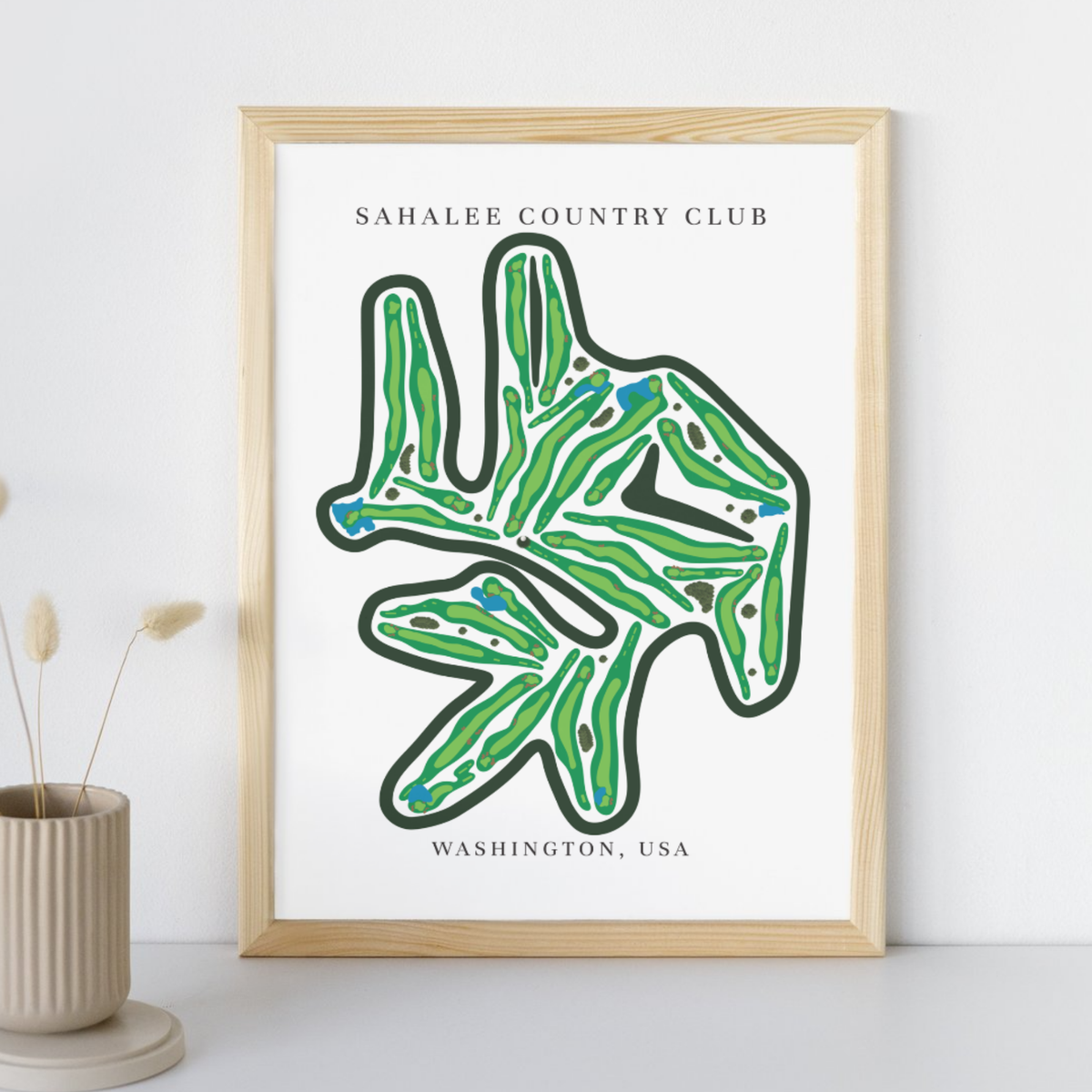 Sahalee Country Club Golf Course Prints, Washington, Golf Map Artwork