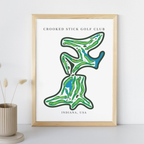 Crooked Stick Golf Club Golf Course Prints, Indiana, Golf Map Artwork