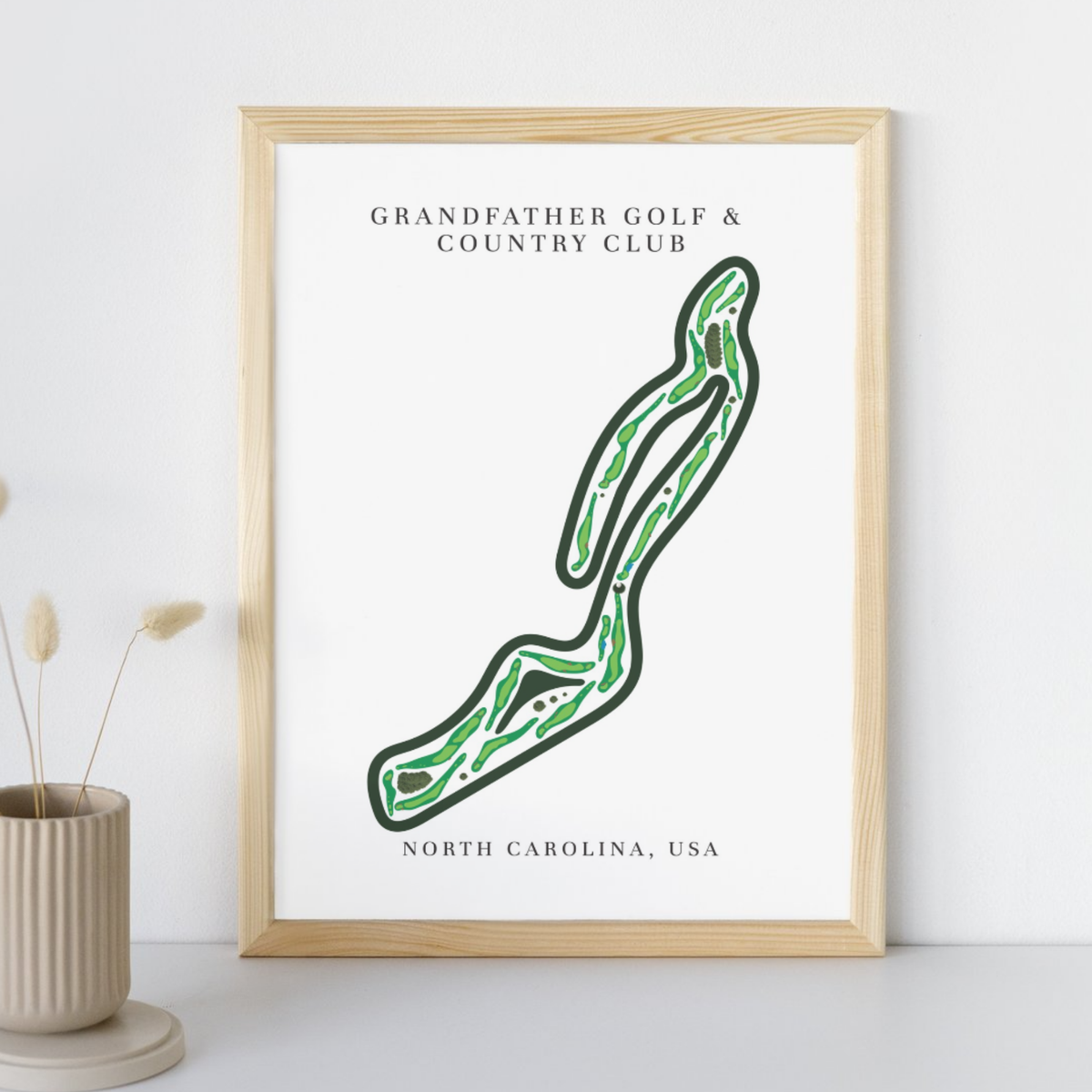 Grandfather Golf & Country Club Golf Course Prints, North Carolina, Golf Map Artwork