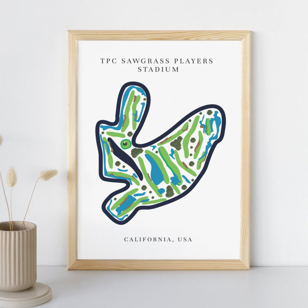 TPC Sawgrass Players Stadium Golf Course Prints, California, Golf Map Artwork