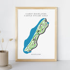 Cabot Highlands Castle Stuart Golf Course Prints, Scotland, Golf Map Artwork