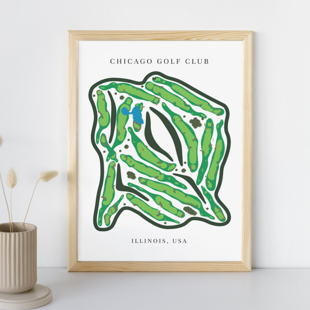 Chicago Golf Club Golf Course Prints, Illinois, Golf Map Artwork