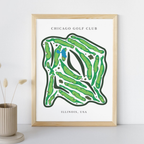 Chicago Golf Club Golf Course Prints, Illinois, Golf Map Artwork