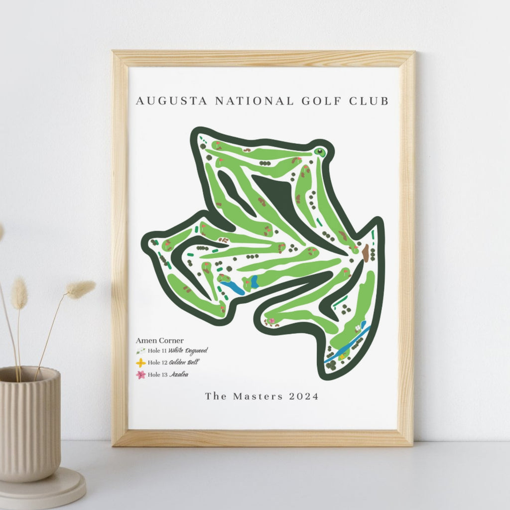 Amen Corner The Masters, Augusta National Golf Club Golf Course Print, Georgia, Golf Map Artwork