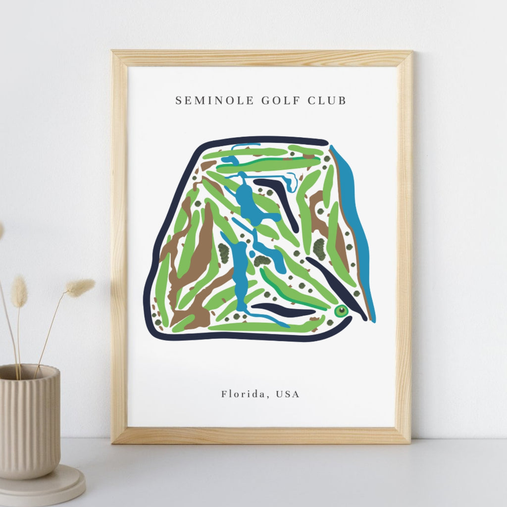 Seminole Golf Club Golf Course Prints, Florida, Golf Map Artwork