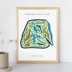 Seminole Golf Club Golf Course Prints, Florida, Golf Map Artwork