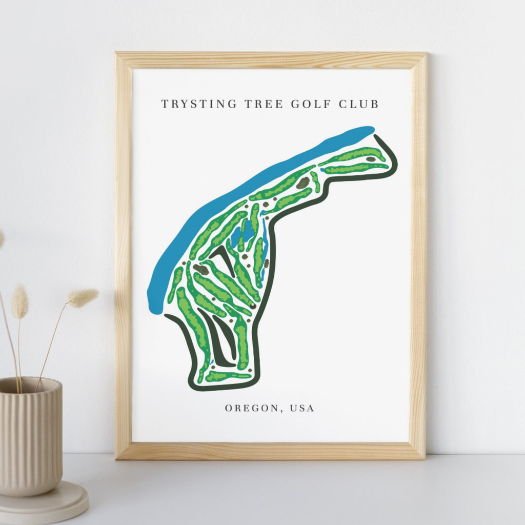 Trysting Tree Golf Club Golf Course Prints, Oregon, Golf Map Artwork