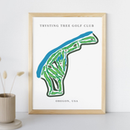 Trysting Tree Golf Club Golf Course Prints, Oregon, Golf Map Artwork