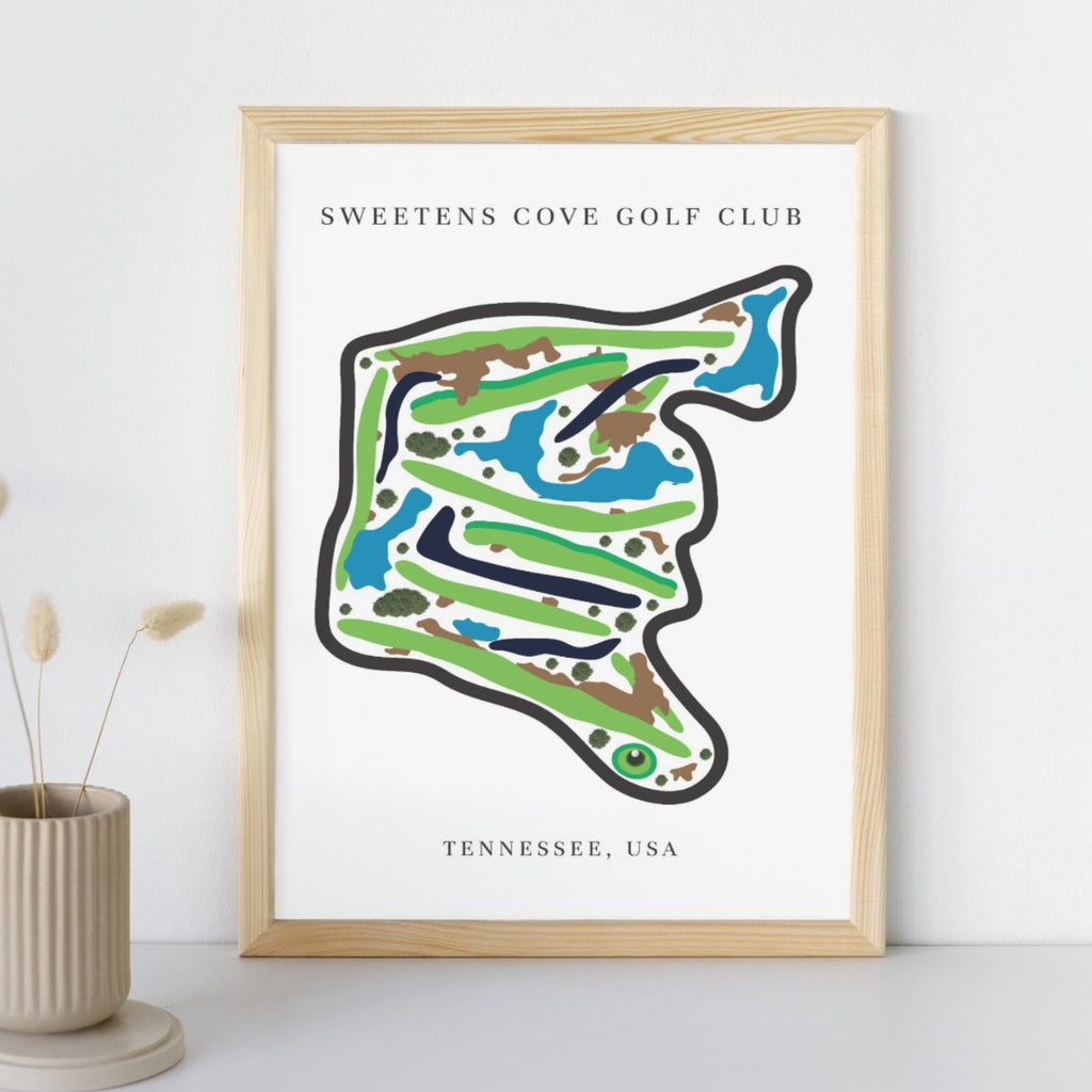Sweetens Cove Golf Club Golf Course Prints, Tennessee, Golf Map Artwork