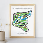 Sweetens Cove Golf Club Golf Course Prints, Tennessee, Golf Map Artwork
