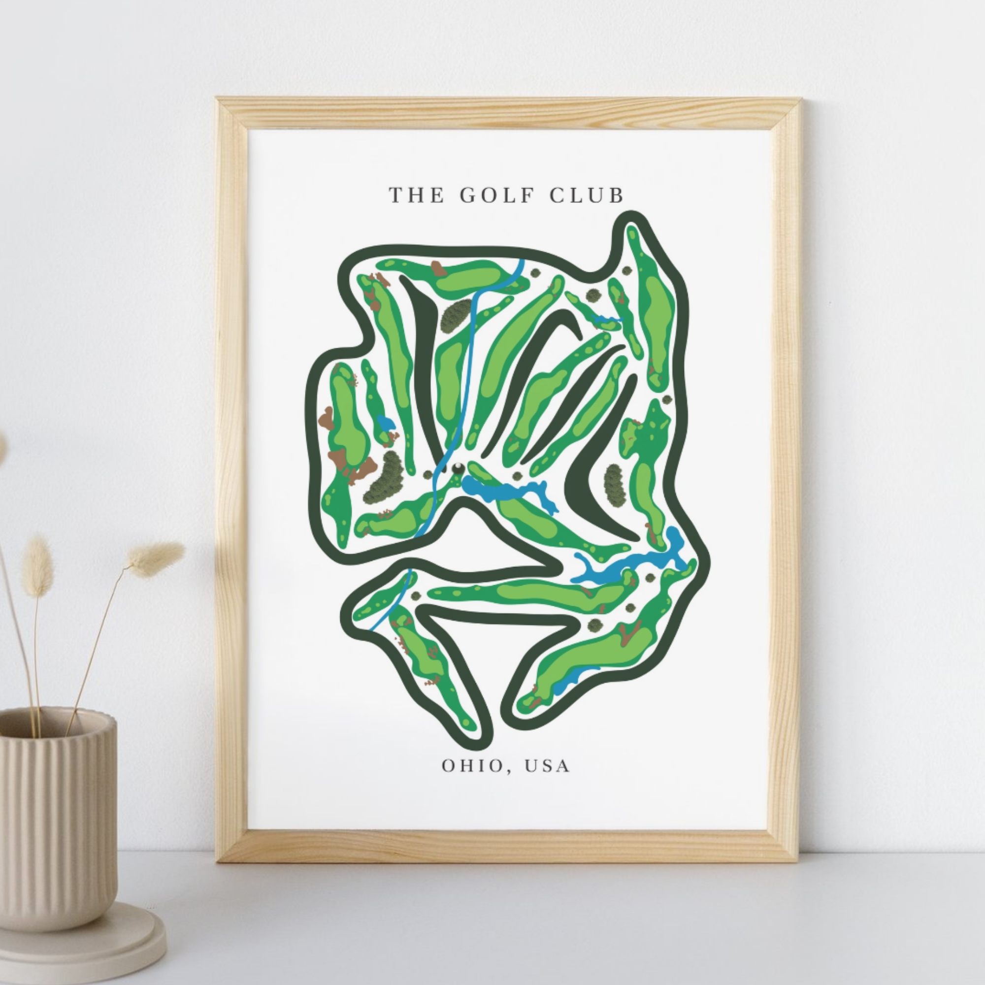 The Golf Club Golf Course Prints, Ohio, Golf Map Artwork