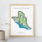 Coeur d'Alene Resort Golf Course Prints, Idaho, Golf Map Artwork