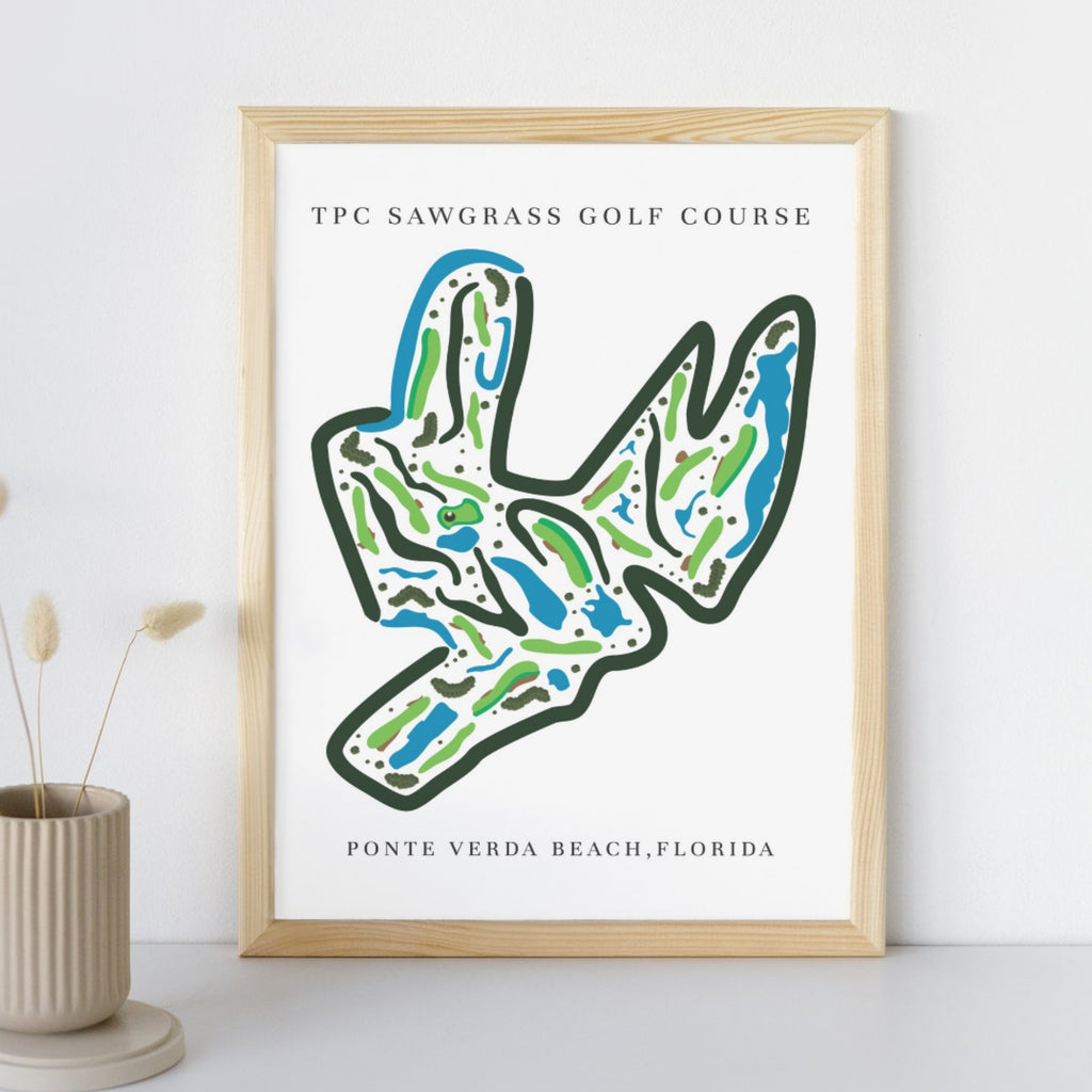 TPC Sawgrass Golf Course Print, Florida, Golf Map Artworks