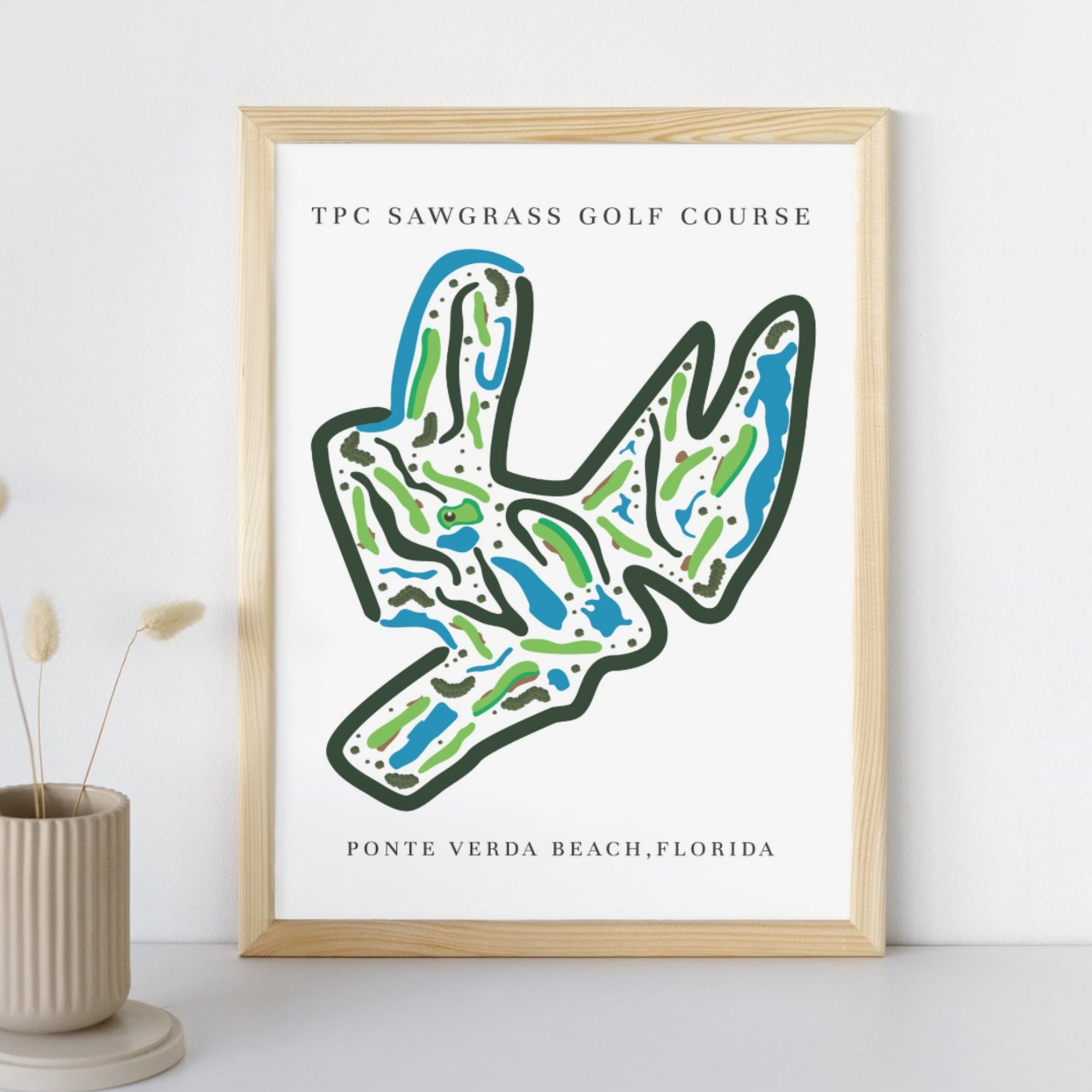 TPC Sawgrass Golf Course Print, Florida, Golf Map Artworks