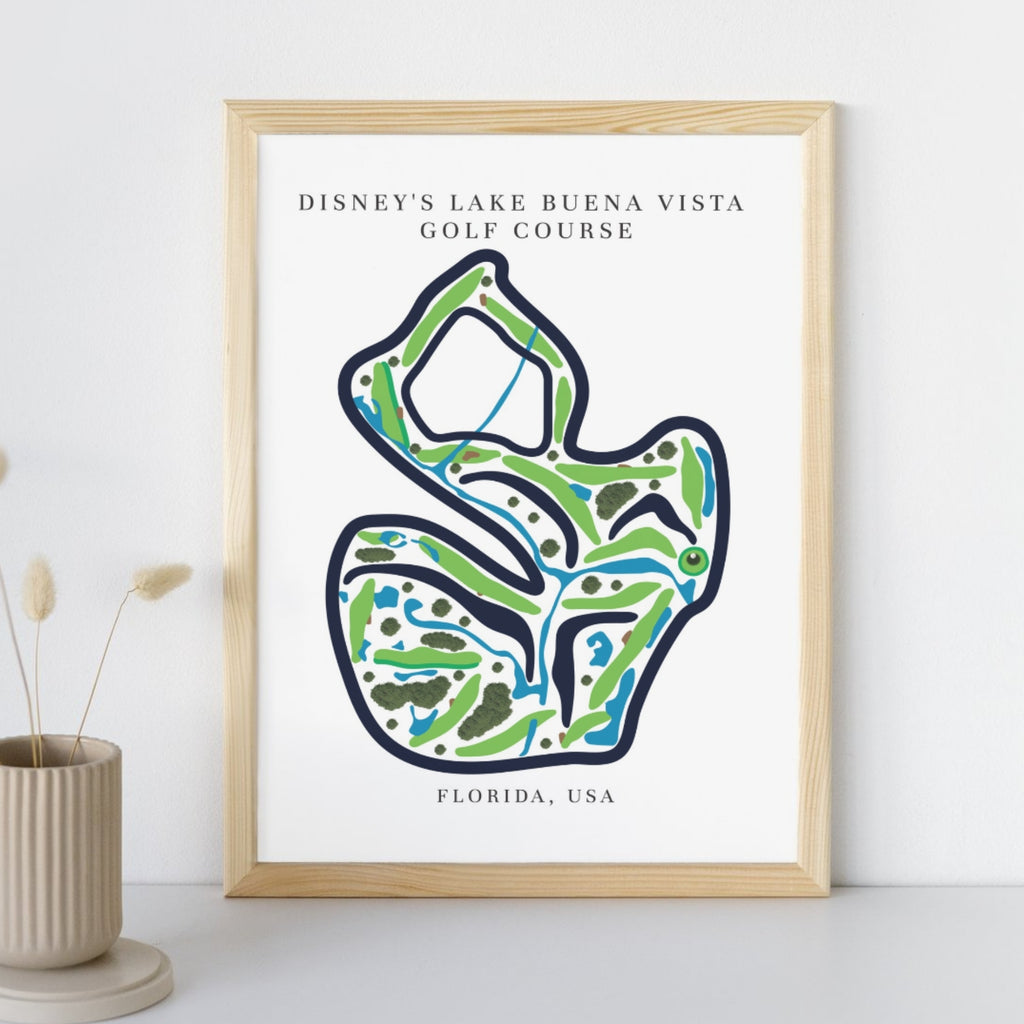 Disney's Lake Buena Vista Golf Course Prints, Florida, Golf Map Artwork