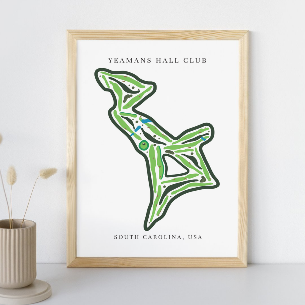 Yeamans Hall Club Golf Course Prints, South Carolina, Golf Map Artwork