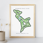 Yeamans Hall Club Golf Course Prints, South Carolina, Golf Map Artwork