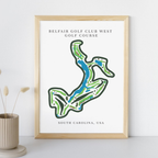 Belfair Golf Club West Golf Course Prints, South Carolina, Golf Map Artwork