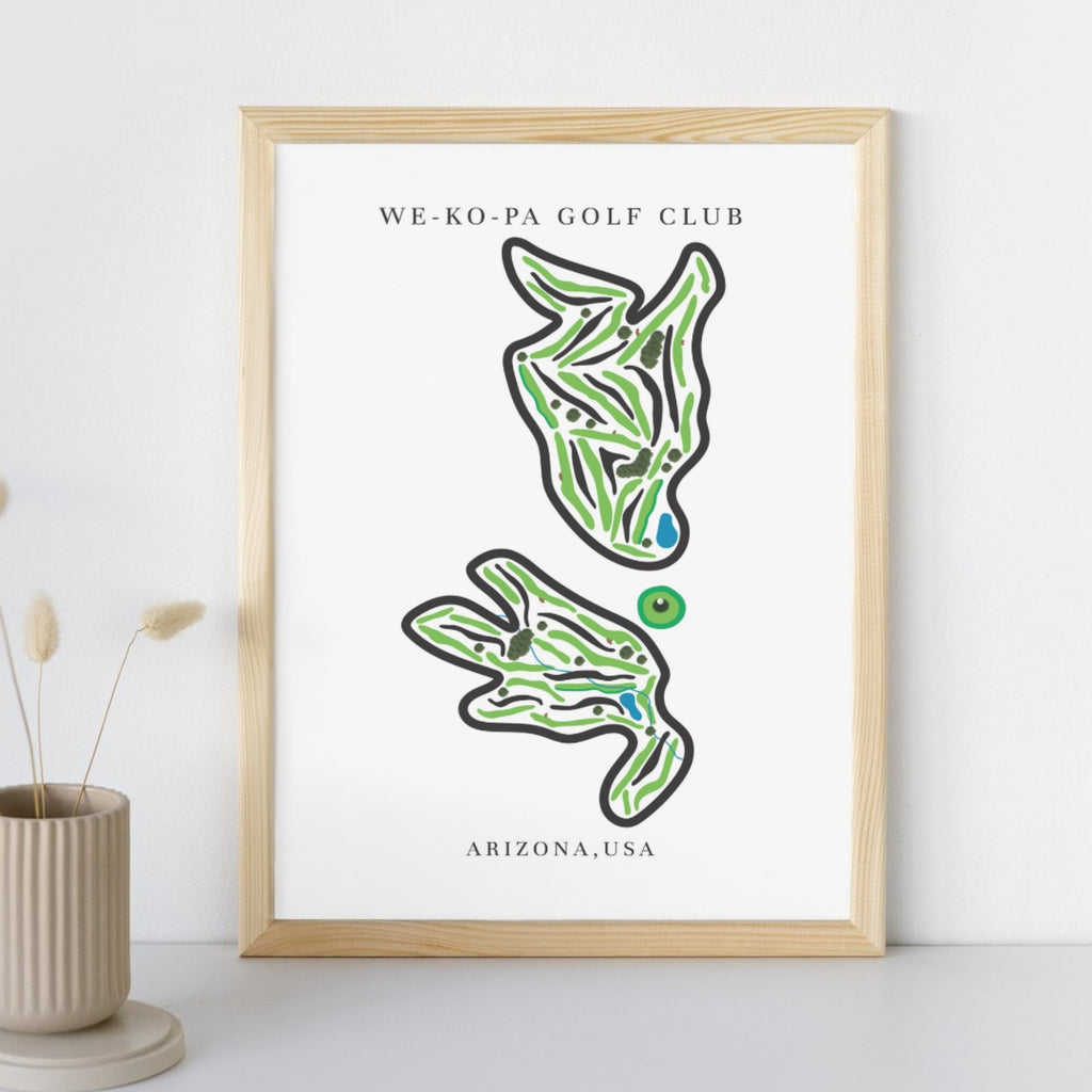 WE-KO-PA Golf Club Golf Course Prints, Arizona, Golf Map Artwork
