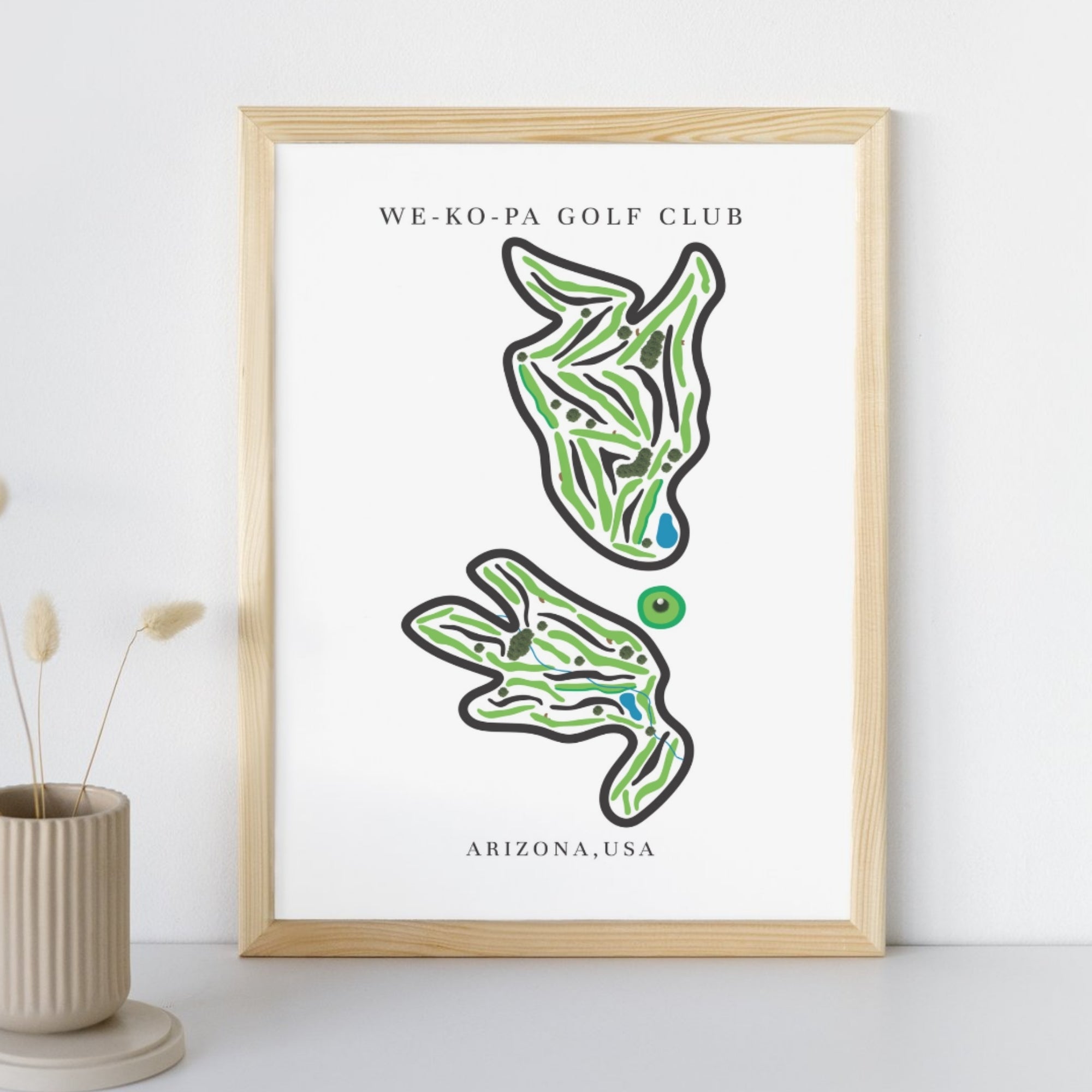 WE-KO-PA Golf Club Golf Course Prints, Arizona, Golf Map Artwork