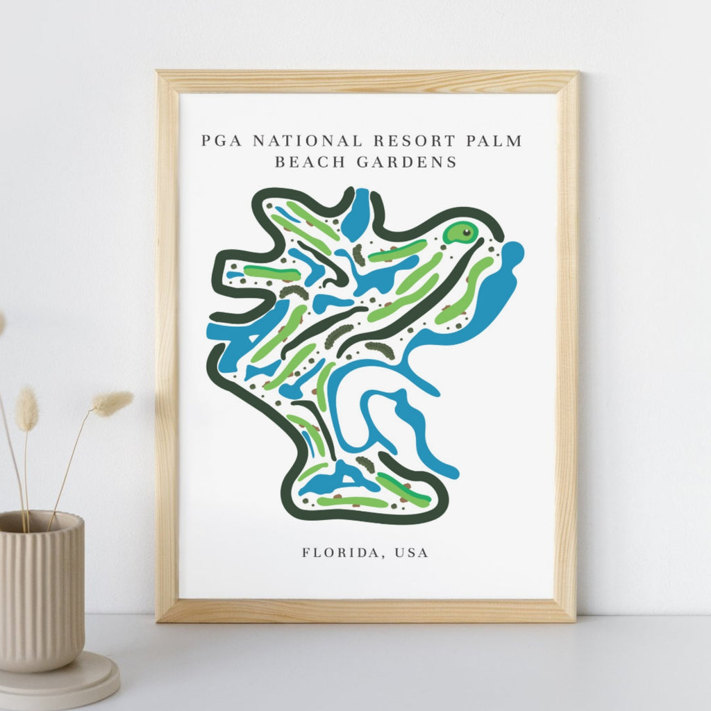 PGA National Resort, Golf Course Print, Florida, Golf Map Artworks