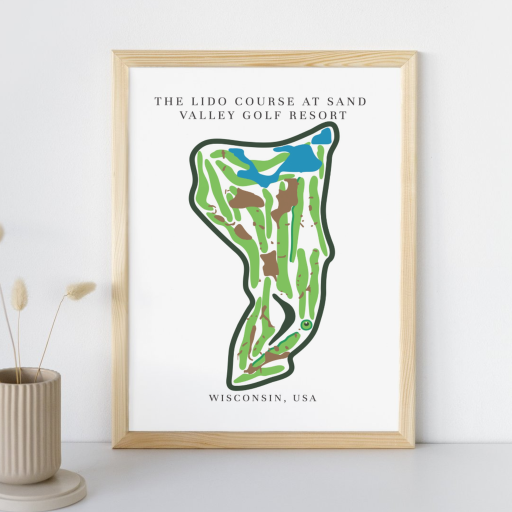 The Lido Course at Sand Valley Golf Resort Golf Course Prints, Wisconsin, Golf Map Artwork