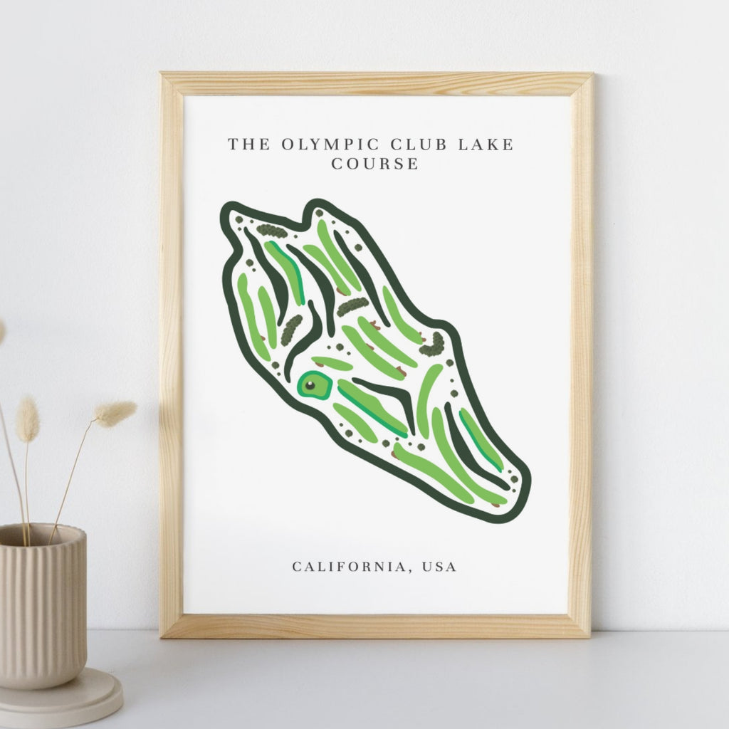 The Olympic Club Lake Course Golf Course Print, California | Golf Map Art