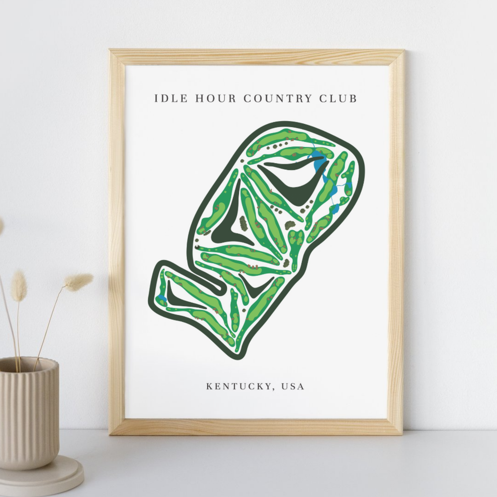 Idle Hour Country Club Golf Course Prints, Kentucky, Golf Map Artwork