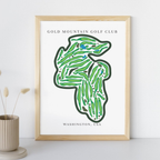 Gold Mountain Golf Club Golf Course Prints, Washington, Golf Map Artwork