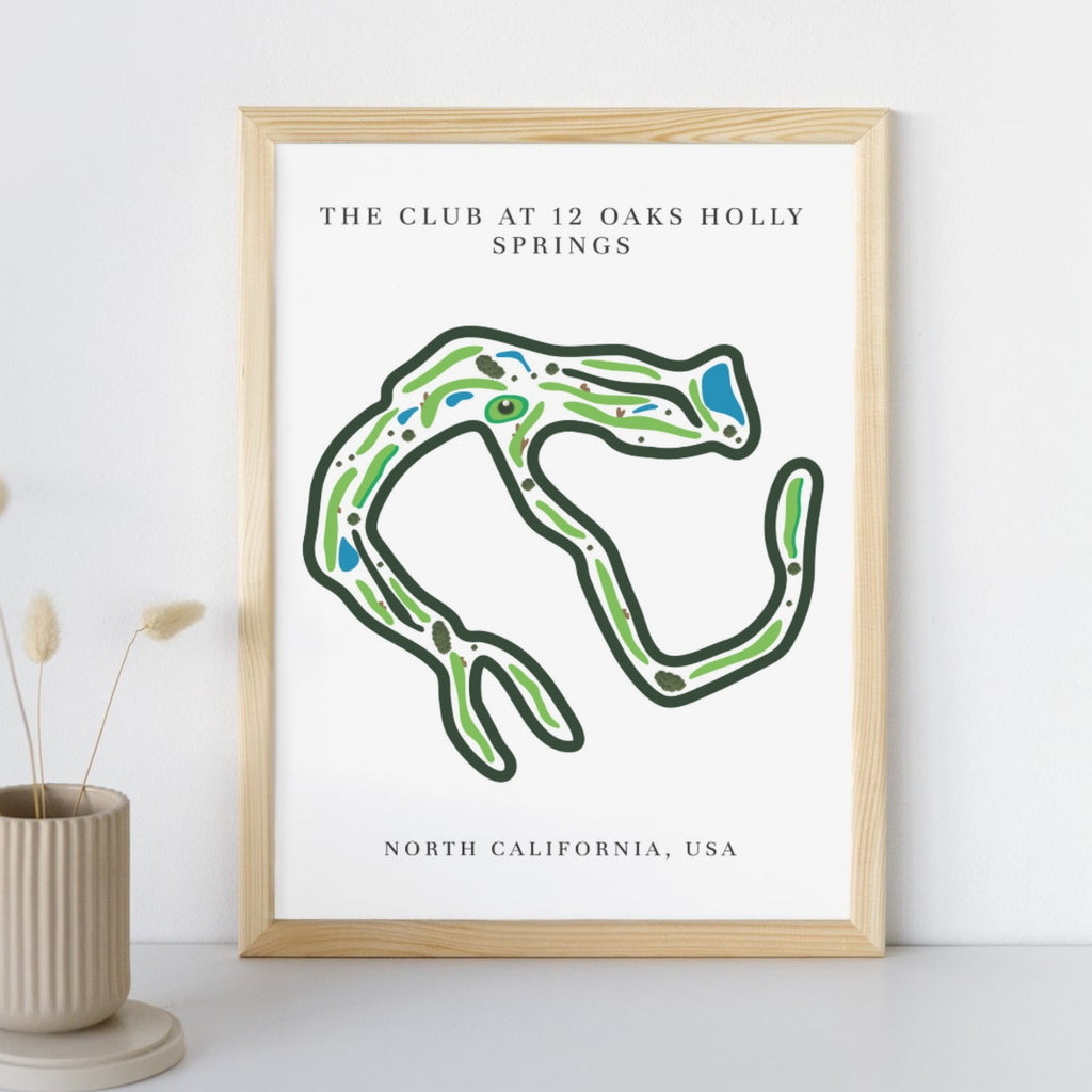 The Club at 12 Oaks Golf Course Prints, North Carolina, Golf Map Artwork
