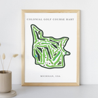 Colonial Golf Course Golf Course Prints, Michigan, Golf Map Artwork