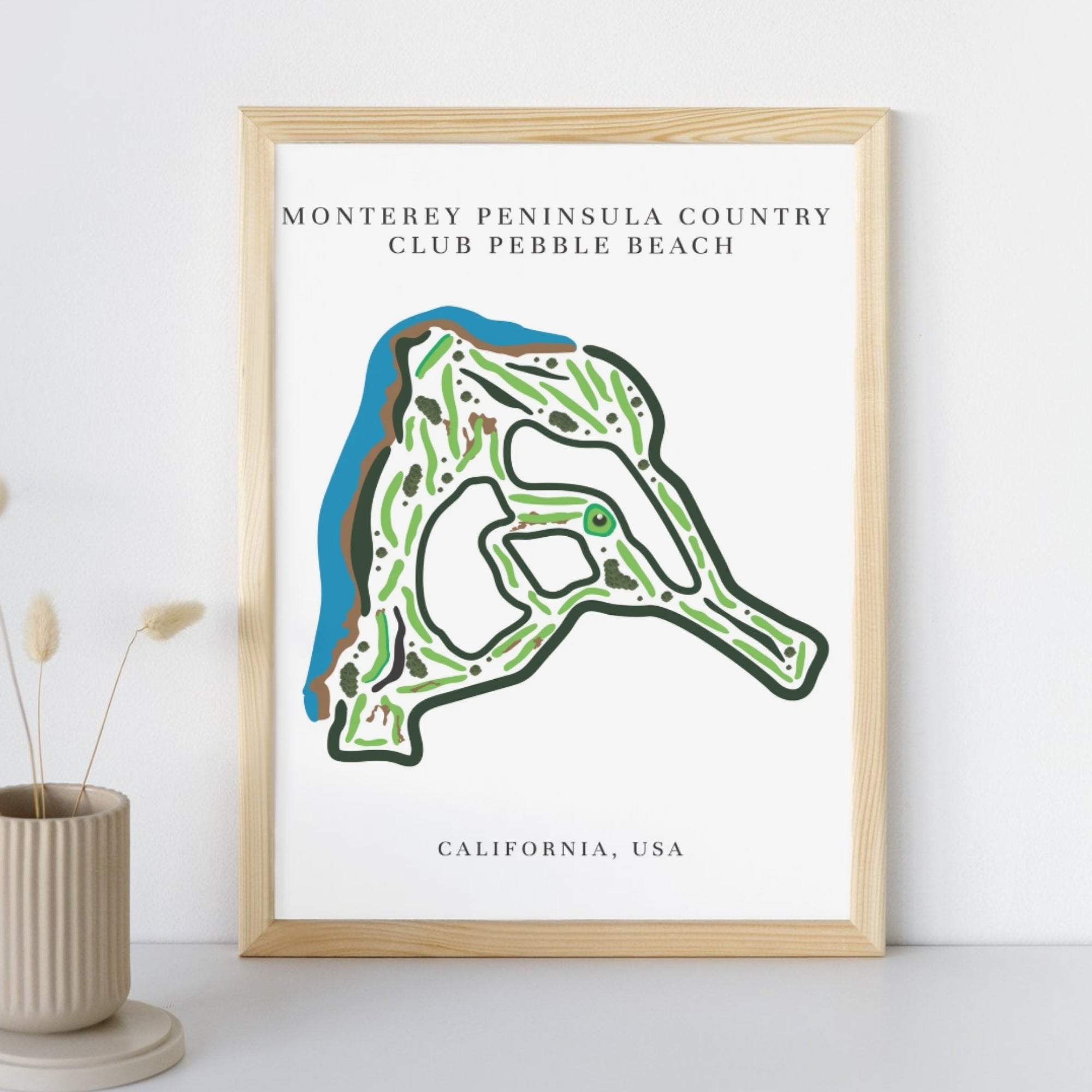 Monterey Peninsula Country Club Golf Course Prints, California, Golf Map Artwork