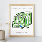 Woodbine Bend Golf Course Golf Course Prints, Illinois, Golf Map Artwork