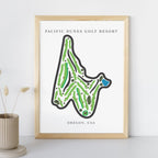 Pacific Dunes Golf Resort Golf Course Prints, Oregon, Golf Map Artwork