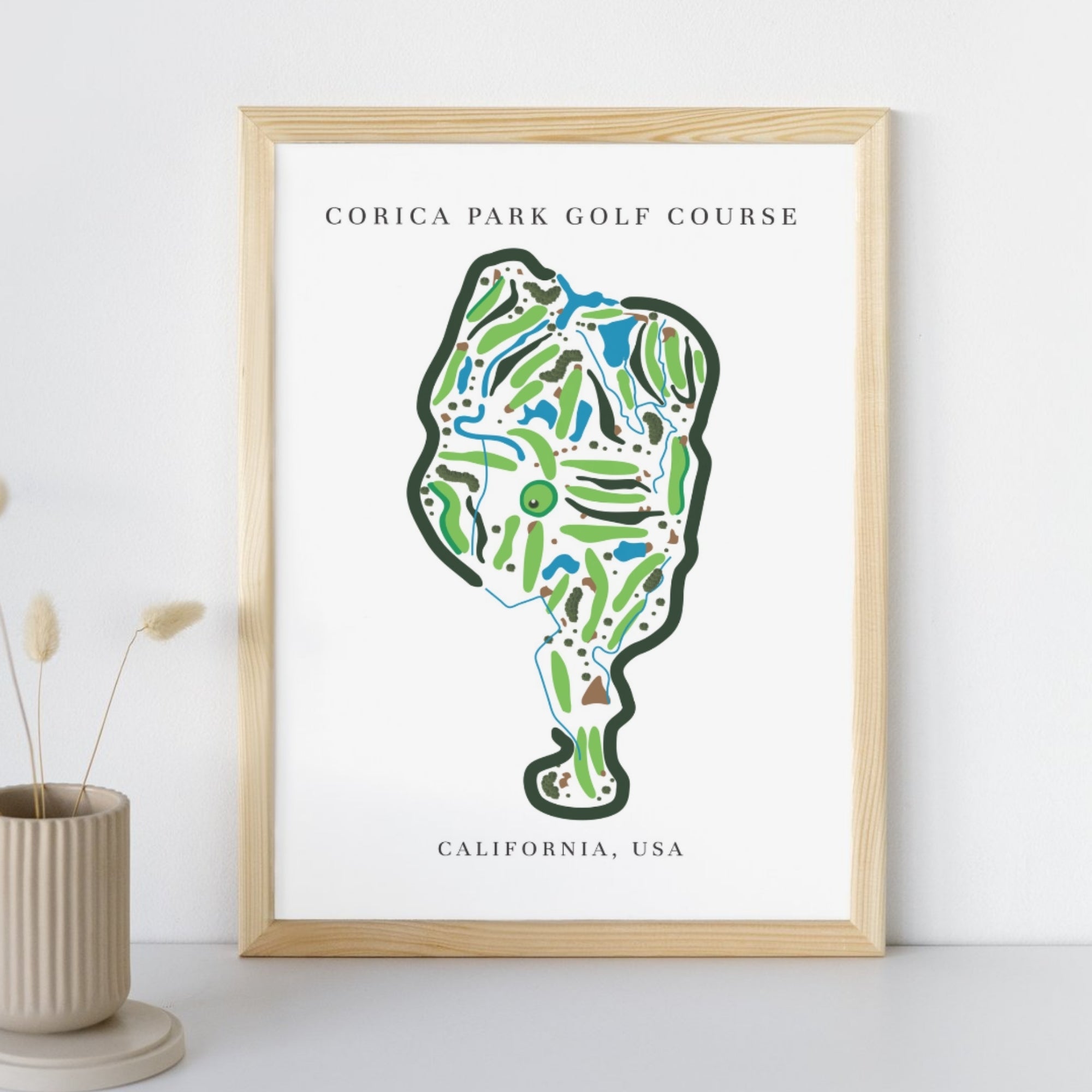 Corica Park Golf Course Print, California, Golf Map Artworks