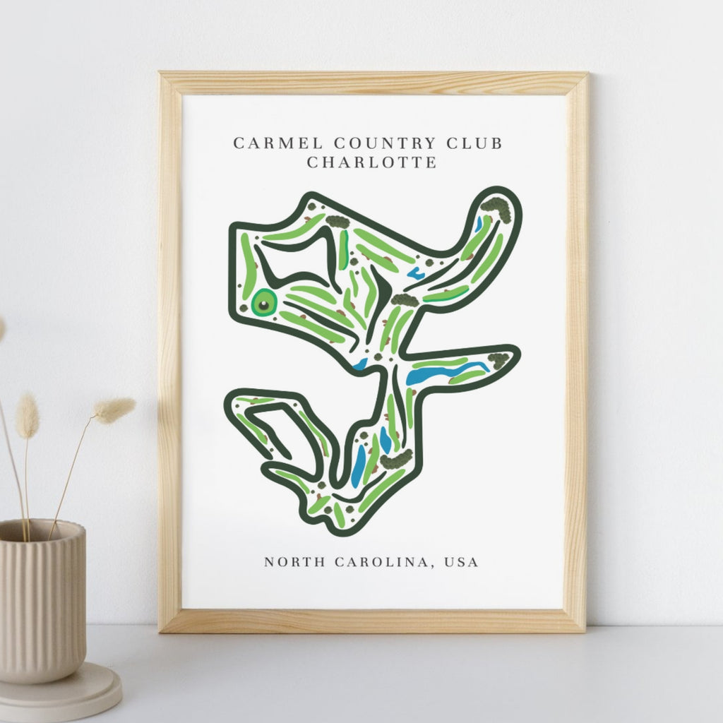 Carmel Country Club Golf Course Print, North Carolina, Golf Map artworks