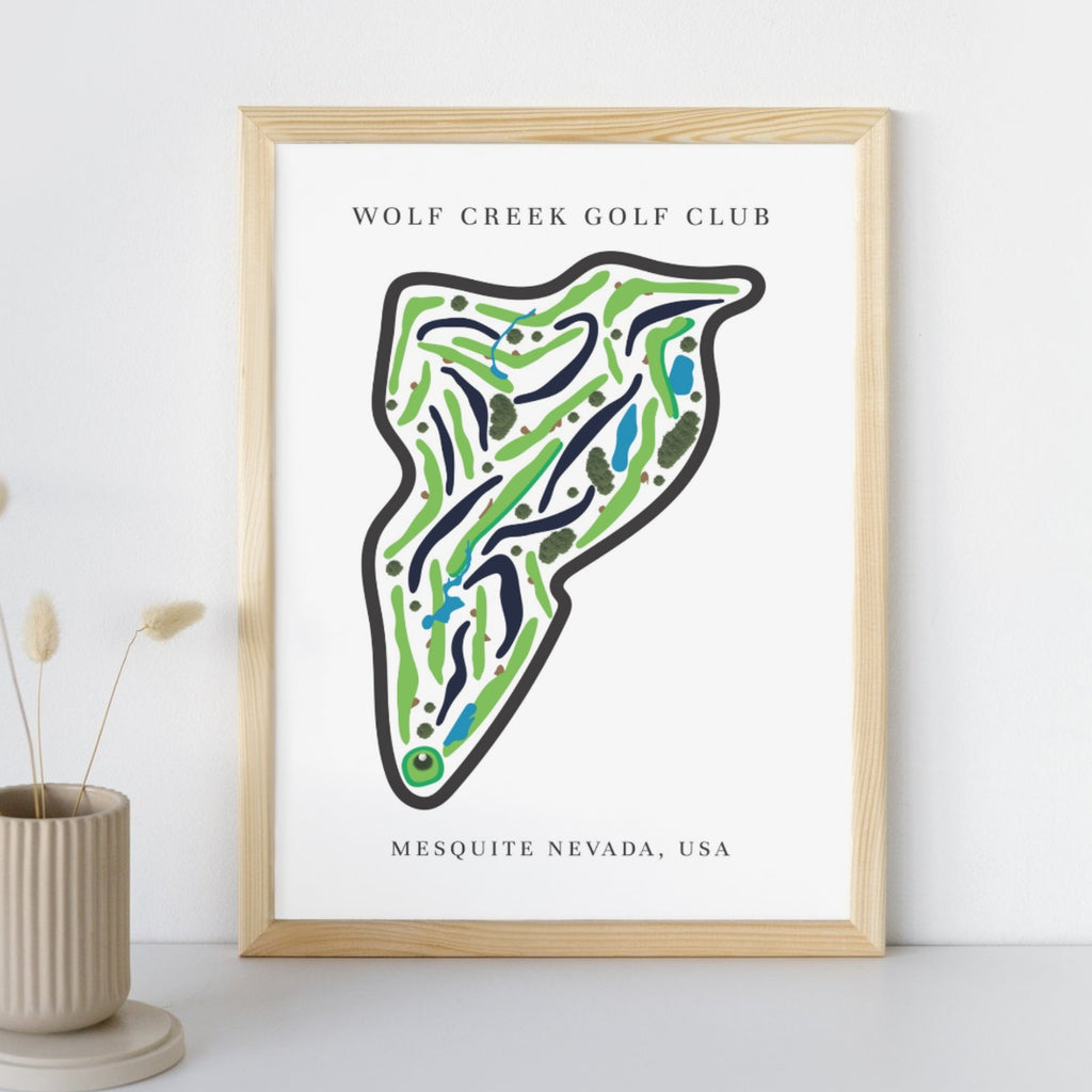 Wolf Creek Golf Club, Golf Course Prints, Nevada, Golf Map Artwork