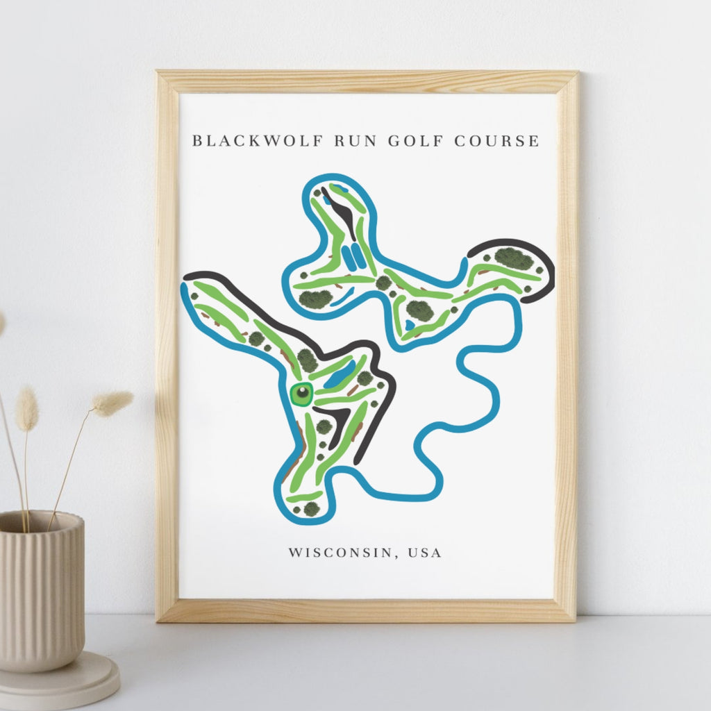 Blackwolf Run Golf Course Prints, Wisconsin, Golf Map Artwork