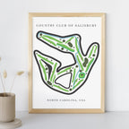 Country Club of Salisbury Golf Course Prints, North Carolina, Golf Map Artwork