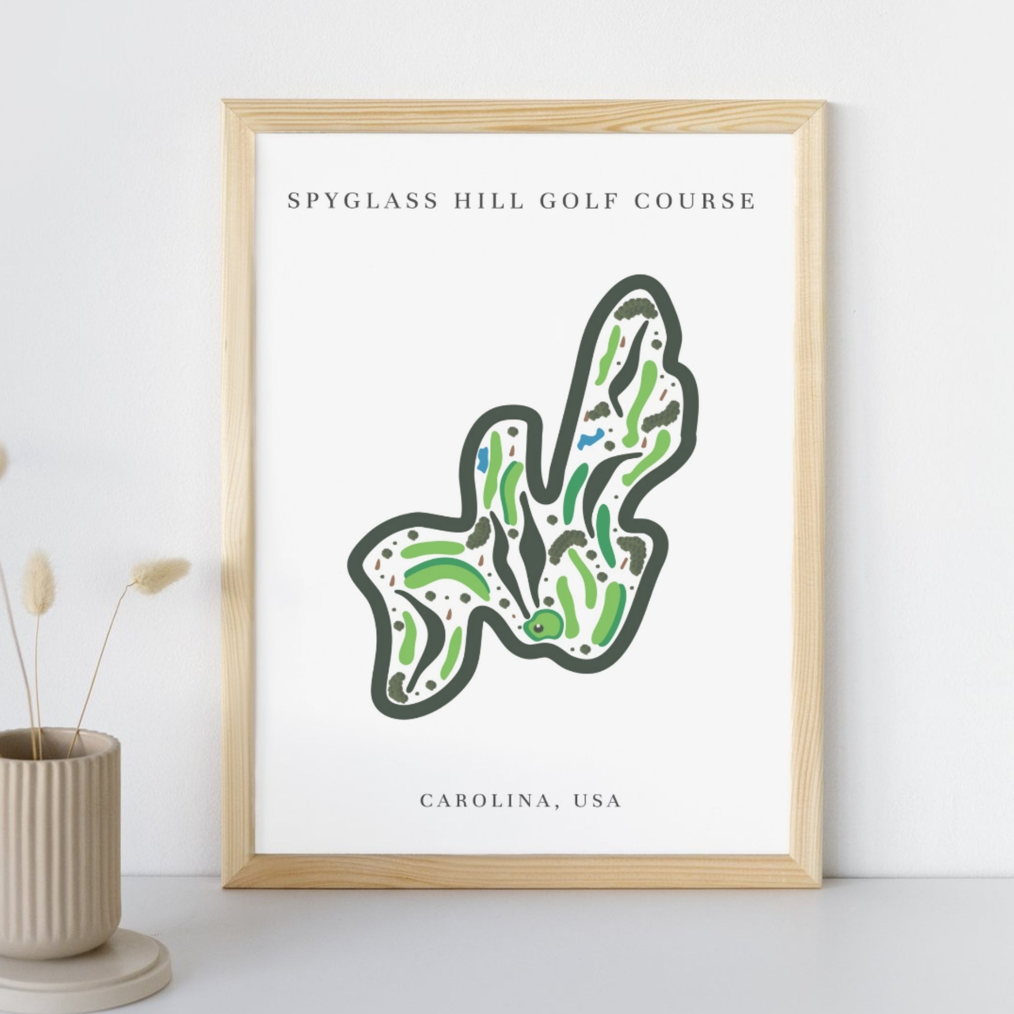 Spyglass Hill Golf Course Print, California, Golf Map Artworks