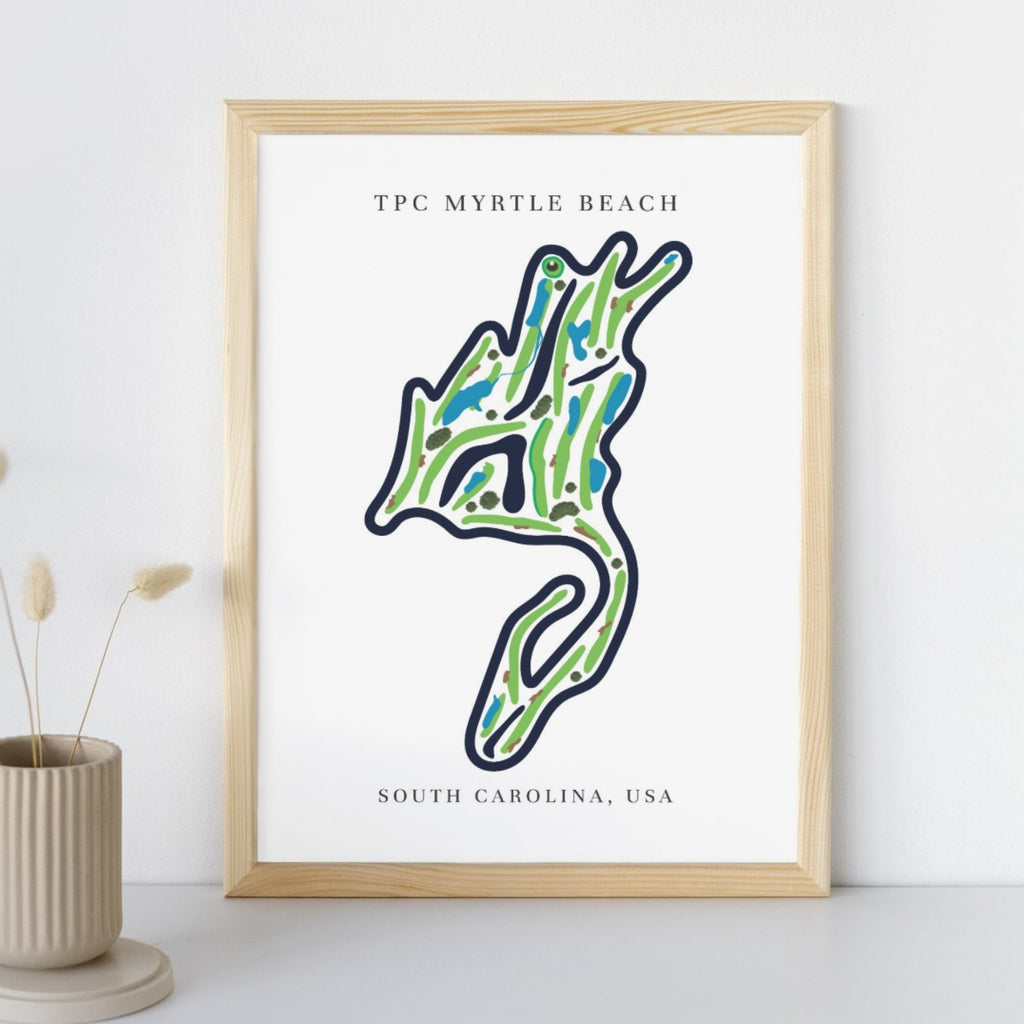 TPC Myrtle Beach Golf Course Prints, South Carolina, Golf Map Artwork
