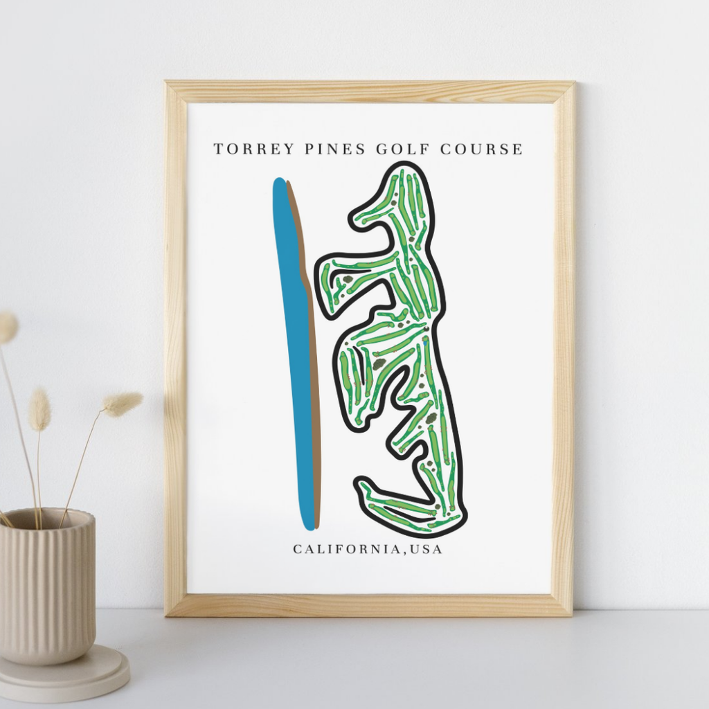 Torrey Pines Golf Course Print, California, Golf Map Artworks