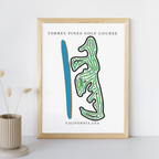 Torrey Pines Golf Course Print, California, Golf Map Artworks