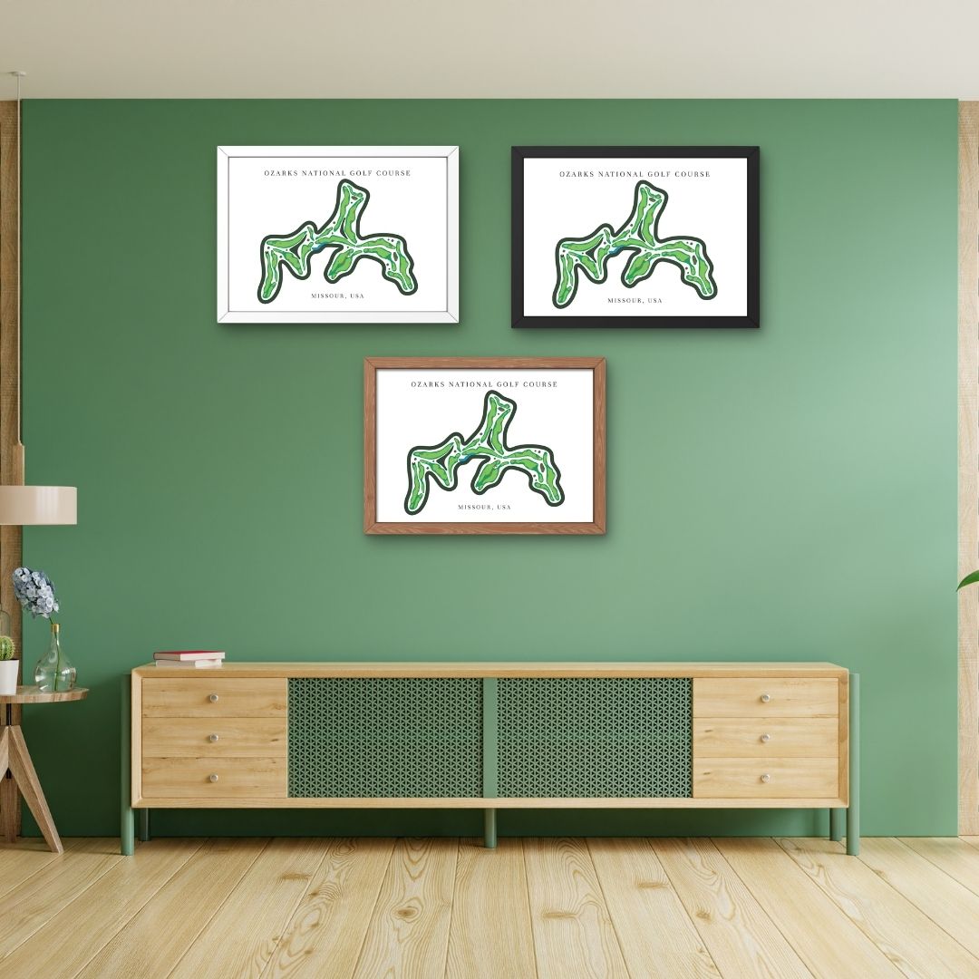 Ozarks National Golf Course Prints, Missouri, Golf Map Artwork