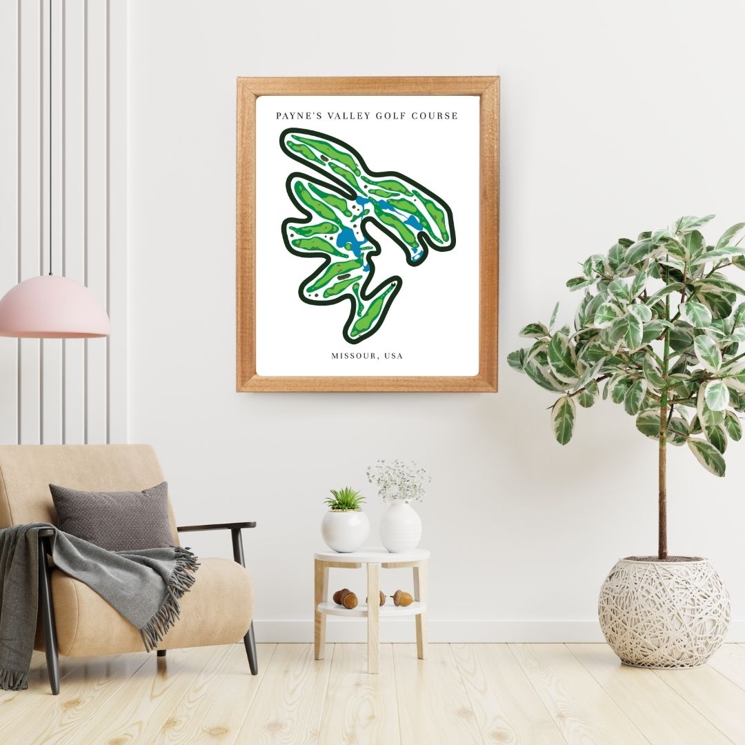 Payne's Valley Golf Course Prints, Missouri, Golf Map Artwork