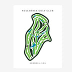 Peachtree Golf Club Golf Course Prints, Georgia, Golf Map Artwork