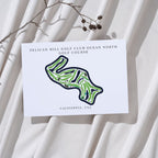 Pelican Hill Golf Club Ocean North Golf Course Prints, California, Golf Map Artwork