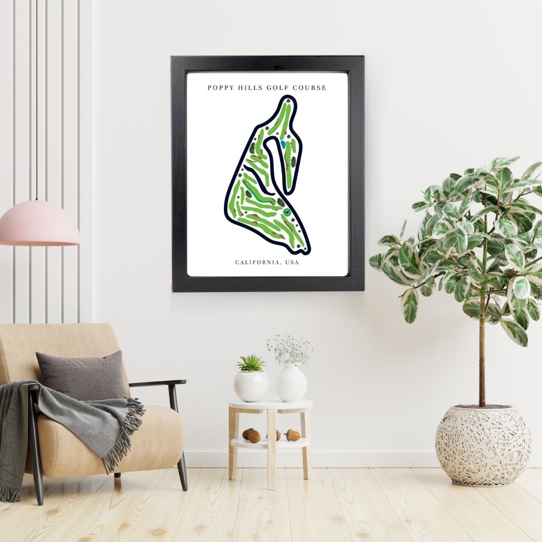 Poppy Hills Golf Course Prints, California, Golf Map Artwork