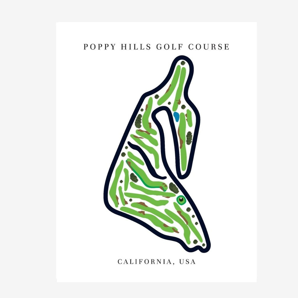 Poppy Hills Golf Course Prints, California, Golf Map Artwork